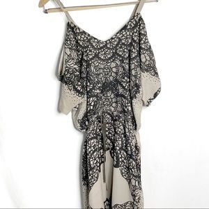 Corey Lynn Calter Cold Shoulder Top/Dress Taupe and Black